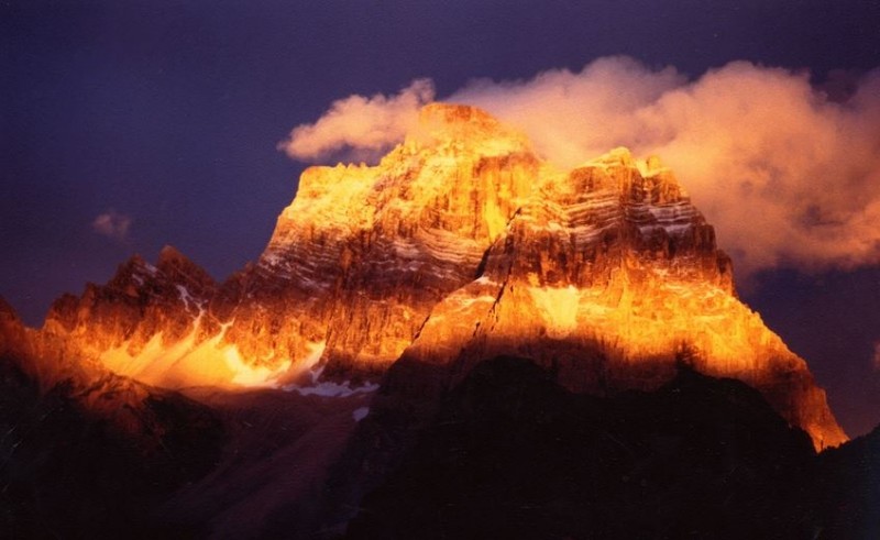 tramonto sulle dolomiti