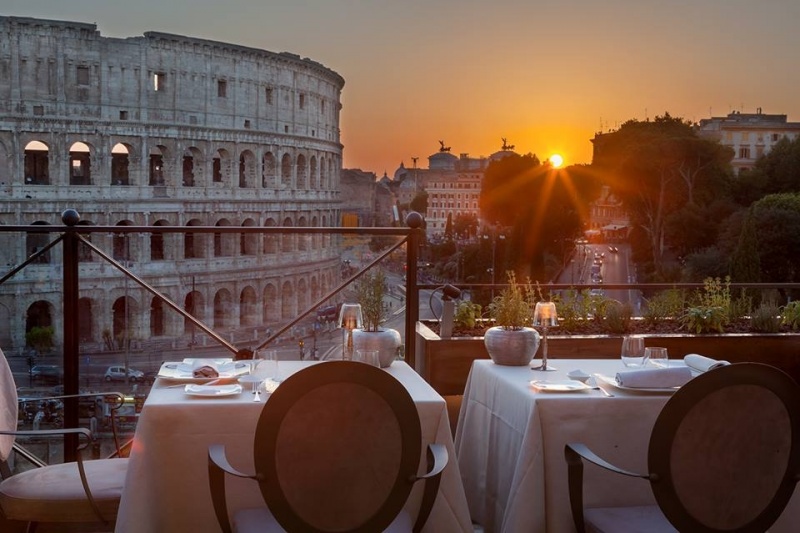 mangiare in terrazza a roma aroma