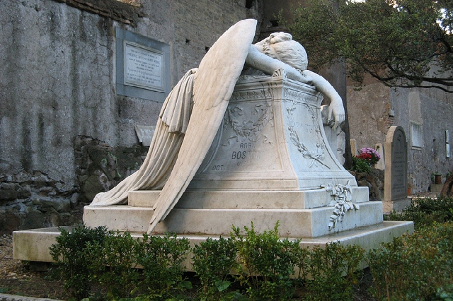 cimitero degli inglesi acattolico roma testaccio statua romantica una giornata a testaccio visita luoghi particolari
