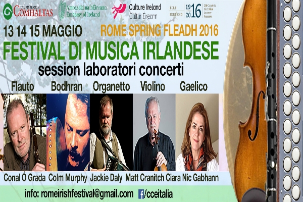 rome spring fleadh 2016 locandina festival musica irlandese di roma comhàltas 13 15 maggio session concerti workshops musica tradizionale irlandese a roma