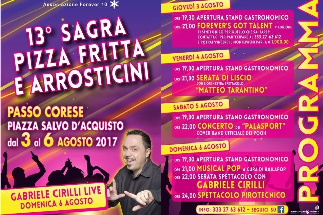 sagra pizza fritta e arrosticini passo corese