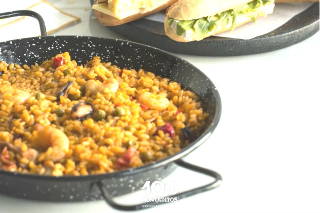 100 montaditos paella